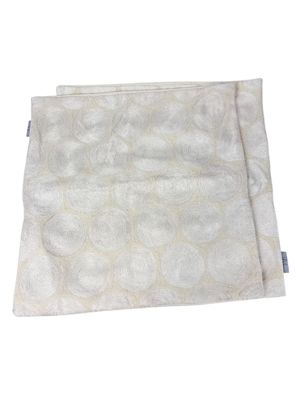 Madura France Chain Stitch Embroidery Circles Cream White Pillow Covers Set Of 2